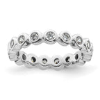 14k White Gold Polished Bezel-set 1/2 carat Diamond Complete Eternity Band