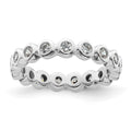 14k White Gold Polished Bezel-set 1/2 carat Diamond Complete Eternity Band
