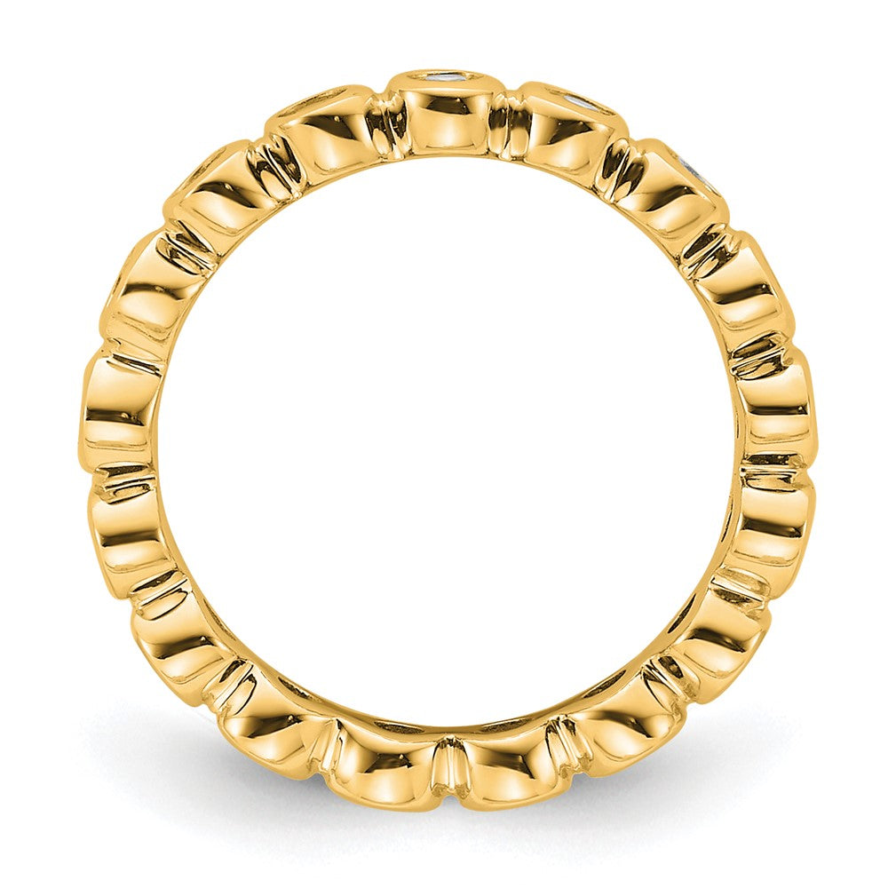 14k Polished Bezel-set 1/2 carat Diamond Complete Eternity Band