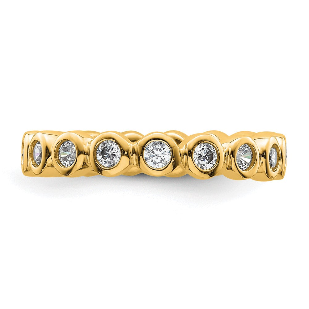 14k Polished Bezel-set 1/2 carat Diamond Complete Eternity Band