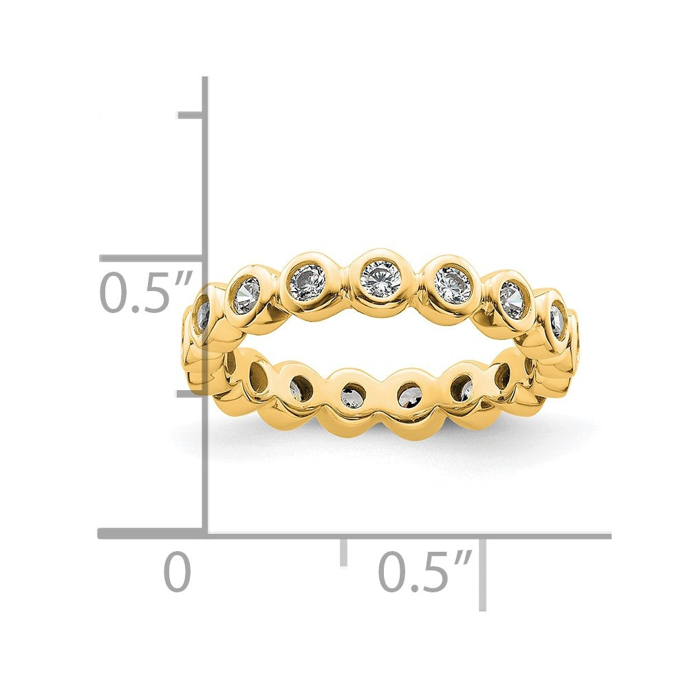 14k Polished Bezel-set 1/2 carat Diamond Complete Eternity Band