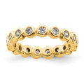14k Polished Bezel-set 1/2 carat Diamond Complete Eternity Band