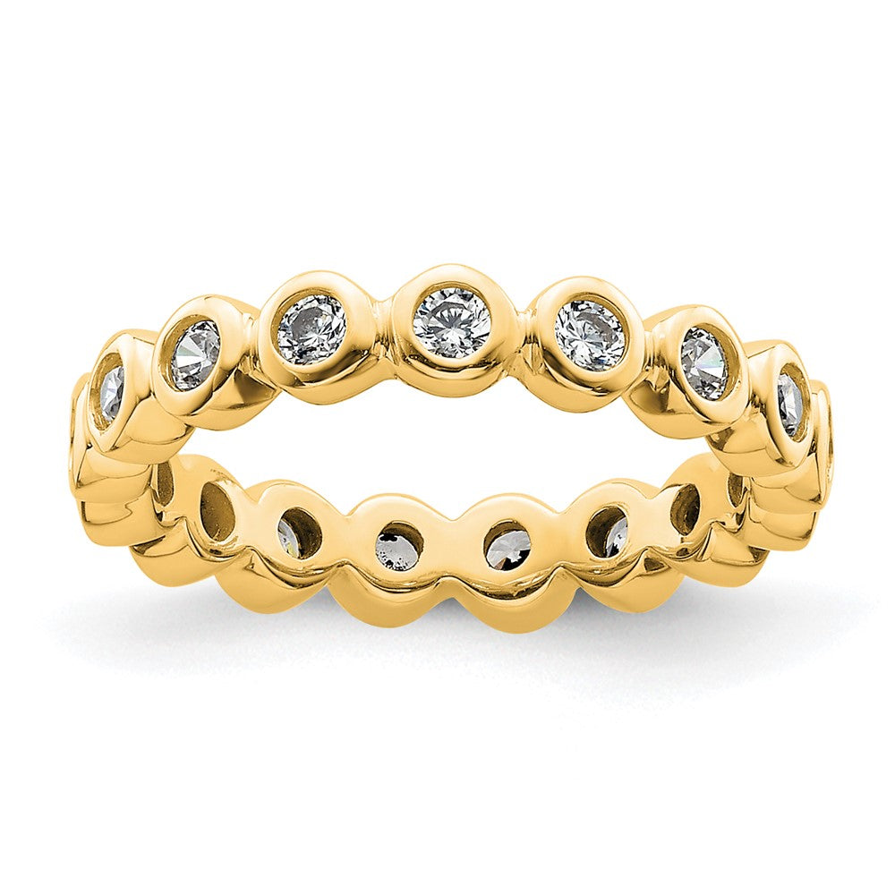 14k Polished Bezel-set 1/2 carat Diamond Complete Eternity Band