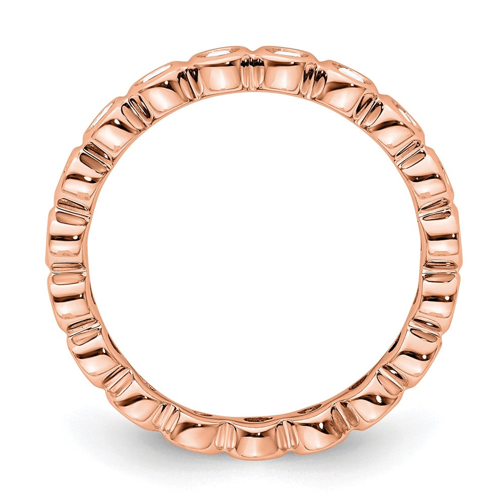 14k Rose Gold Polished Bezel-set 1/2 carat Diamond Complete Eternity Band