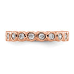 14k Rose Gold Polished Bezel-set 1/2 carat Diamond Complete Eternity Band