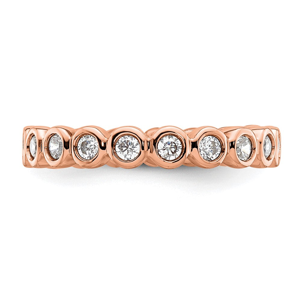 14k Rose Gold Polished Bezel-set 1/2 carat Diamond Complete Eternity Band