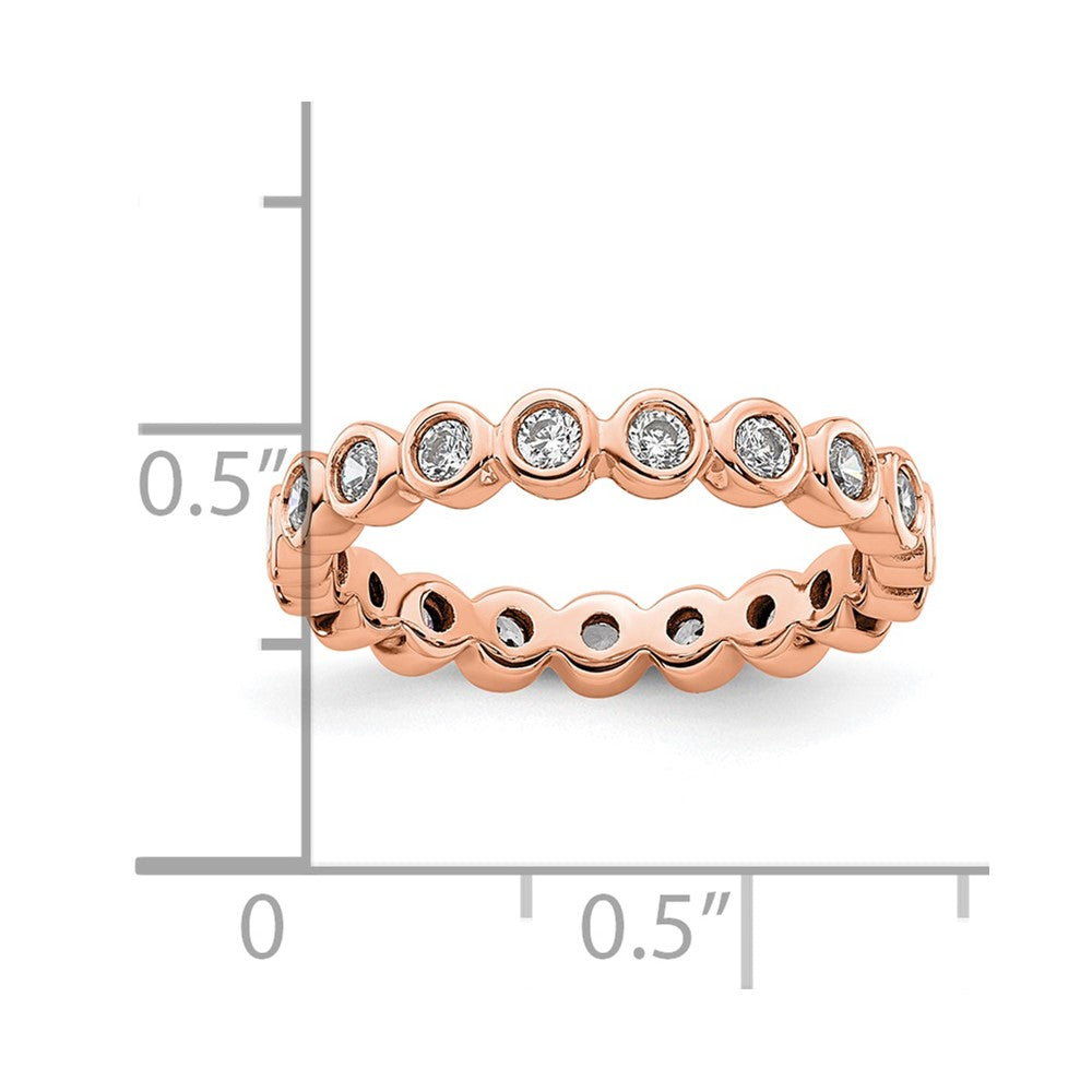 14k Rose Gold Polished Bezel-set 1/2 carat Diamond Complete Eternity Band