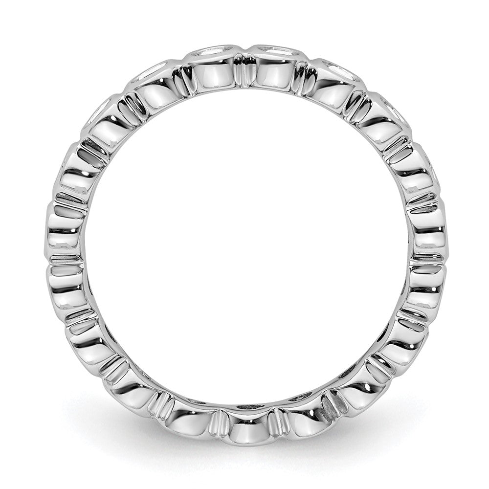 14k White Gold Polished Bezel-set 1/2 carat Diamond Complete Eternity Band