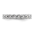 14k White Gold Polished Bezel-set 1/2 carat Diamond Complete Eternity Band