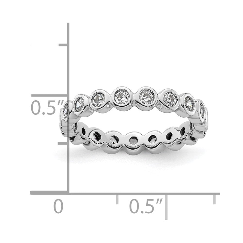 14k White Gold Polished Bezel-set 1/2 carat Diamond Complete Eternity Band