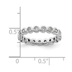 14k White Gold Polished Bezel-set 1/2 carat Diamond Complete Eternity Band
