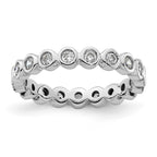 14k White Gold Polished Bezel-set 1/2 carat Diamond Complete Eternity Band