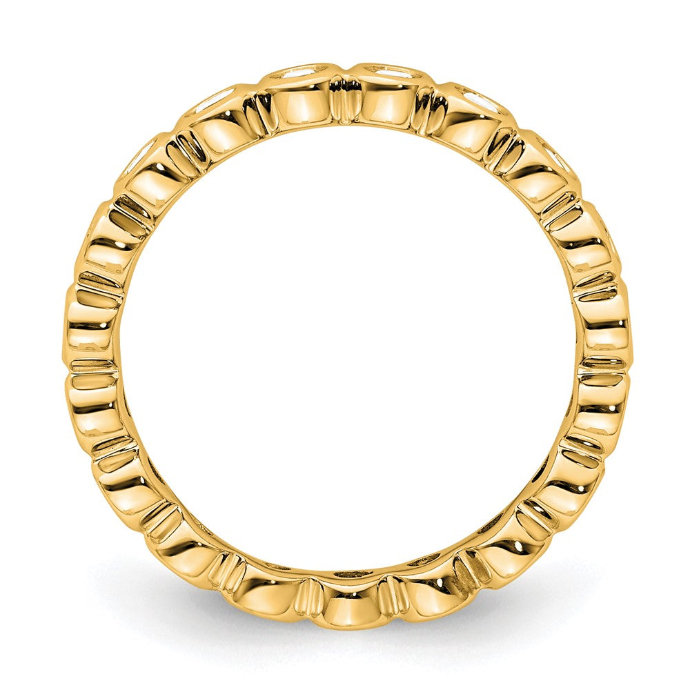 14k Polished Bezel-set 1/2 carat Diamond Complete Eternity Band