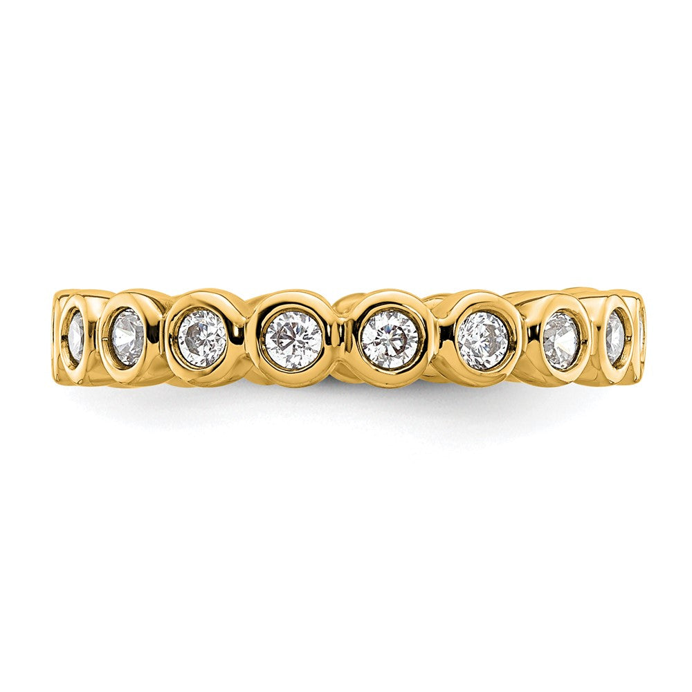 14k Polished Bezel-set 1/2 carat Diamond Complete Eternity Band