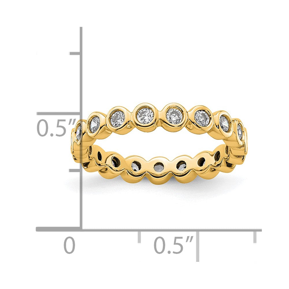 14k Polished Bezel-set 1/2 carat Diamond Complete Eternity Band