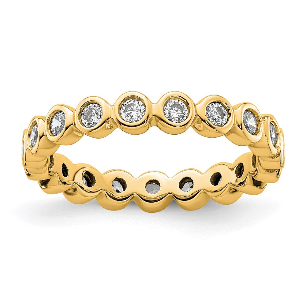 14k Polished Bezel-set 1/2 carat Diamond Complete Eternity Band