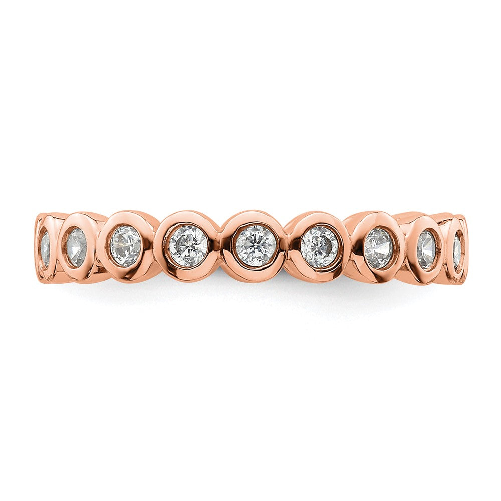 14k Rose Gold Polished Bezel-set 1/2 carat Diamond Complete Eternity Band