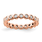14k Rose Gold Polished Bezel-set 1/2 carat Diamond Complete Eternity Band