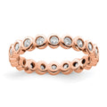 14k Rose Gold Polished Bezel-set 1/2 carat Diamond Complete Eternity Band