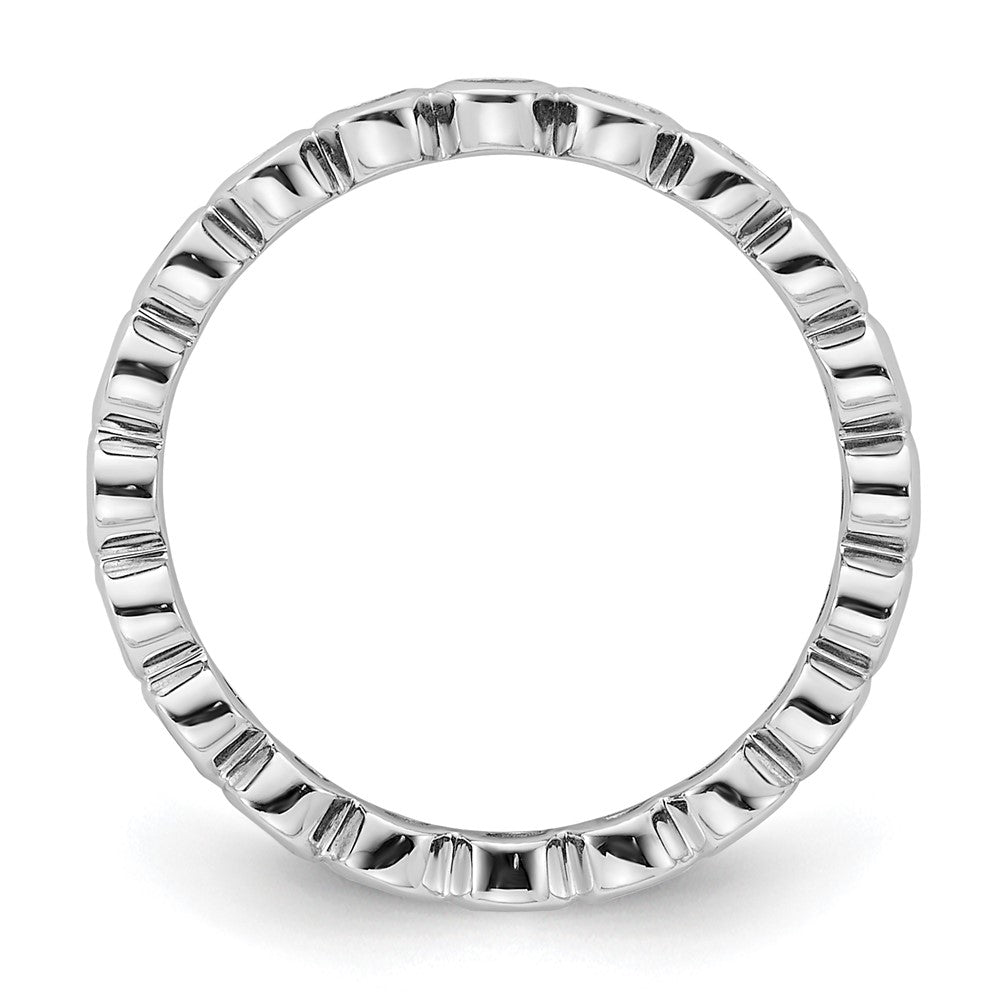 14k White Gold Polished Bezel-set 1/2 carat Diamond Complete Eternity Band