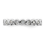 14k White Gold Polished Bezel-set 1/2 carat Diamond Complete Eternity Band