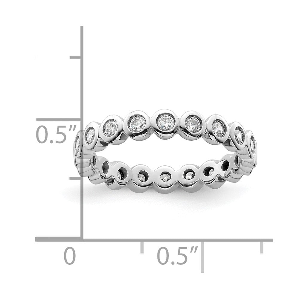 14k White Gold Polished Bezel-set 1/2 carat Diamond Complete Eternity Band