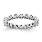 14k White Gold Polished Bezel-set 1/2 carat Diamond Complete Eternity Band
