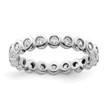 14k White Gold Polished Bezel-set 1/2 carat Diamond Complete Eternity Band