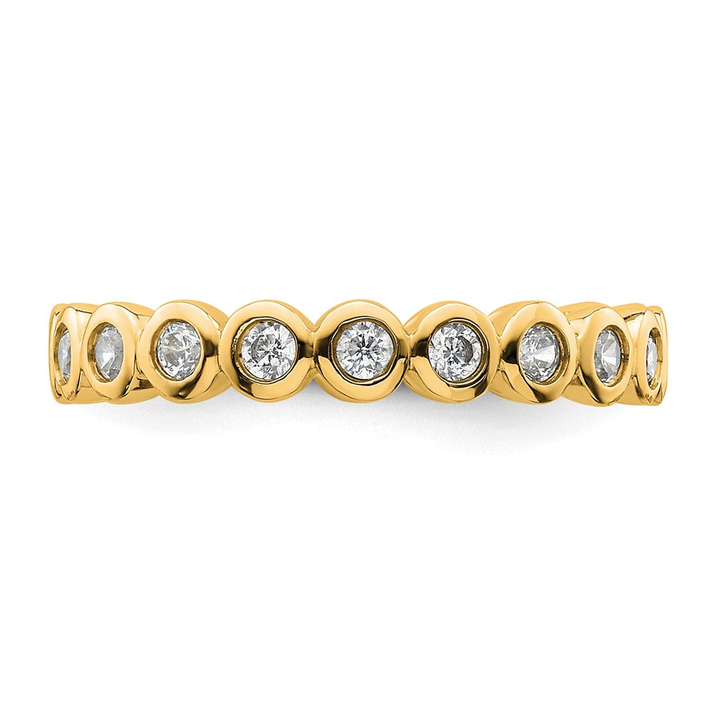 14k Polished Bezel-set 1/2 carat Diamond Complete Eternity Band