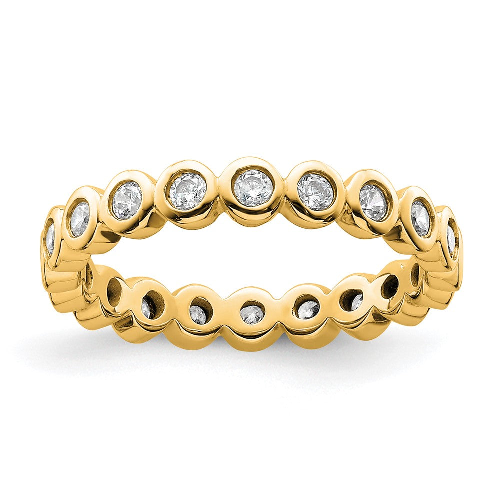 14k Polished Bezel-set 1/2 carat Diamond Complete Eternity Band