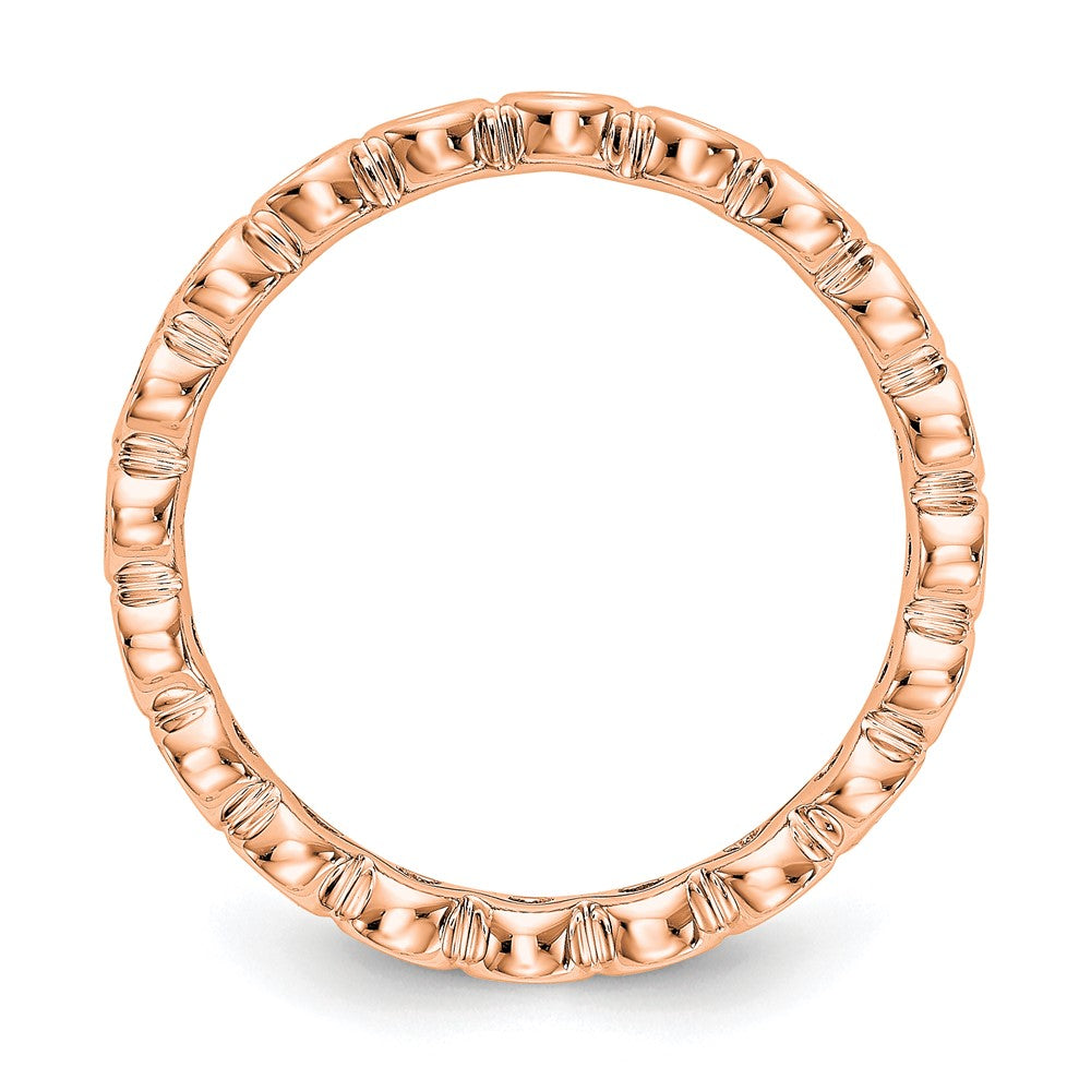 14k Rose Gold Polished Bezel-set 1/2 carat Diamond Complete Eternity Band