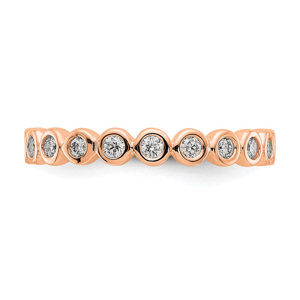 14k Rose Gold Polished Bezel-set 1/2 carat Diamond Complete Eternity Band