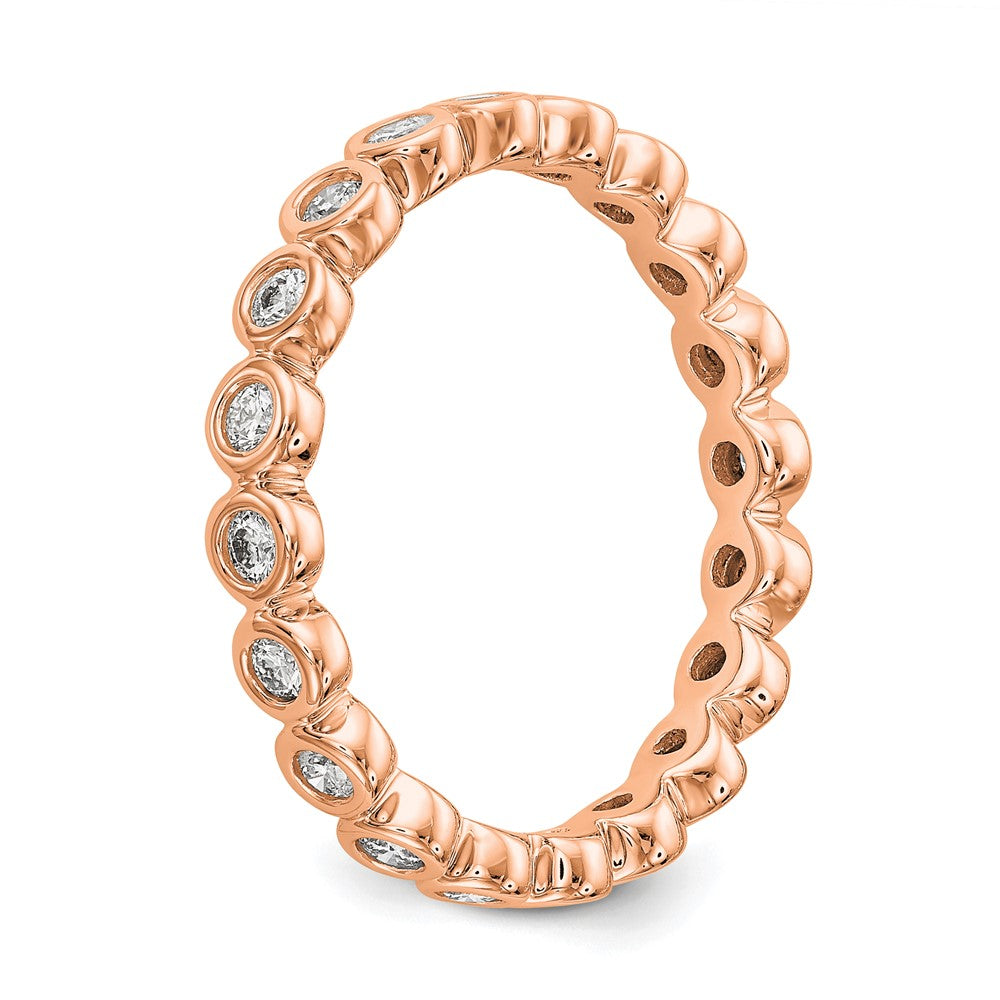 14k Rose Gold Polished Bezel-set 1/2 carat Diamond Complete Eternity Band