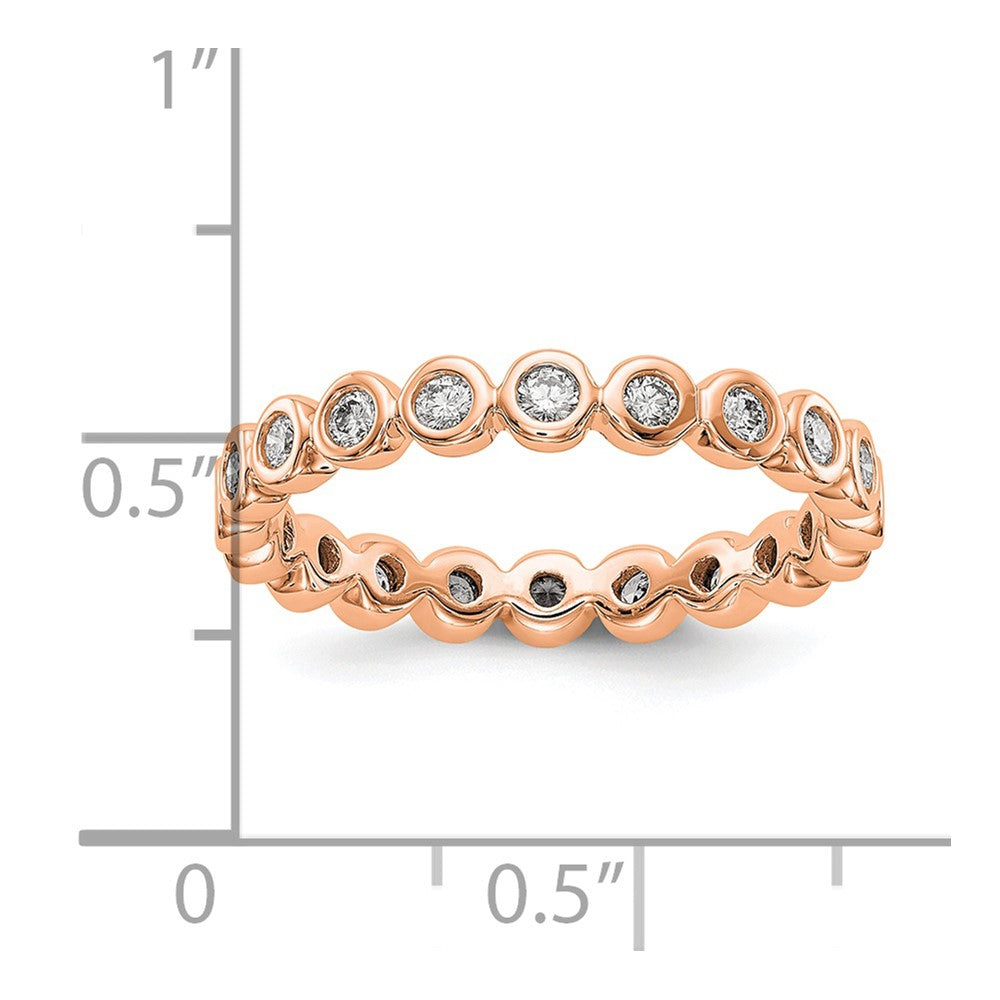 14k Rose Gold Polished Bezel-set 1/2 carat Diamond Complete Eternity Band