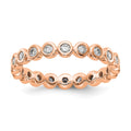 14k Rose Gold Polished Bezel-set 1/2 carat Diamond Complete Eternity Band