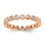 14k Rose Gold Polished Bezel-set 1/2 carat Diamond Complete Eternity Band