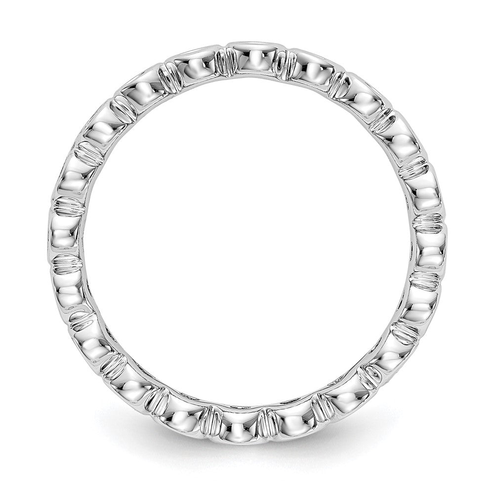14k White Gold Polished Bezel-set 1/2 carat Diamond Complete Eternity Band