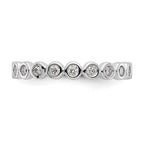 14k White Gold Polished Bezel-set 1/2 carat Diamond Complete Eternity Band