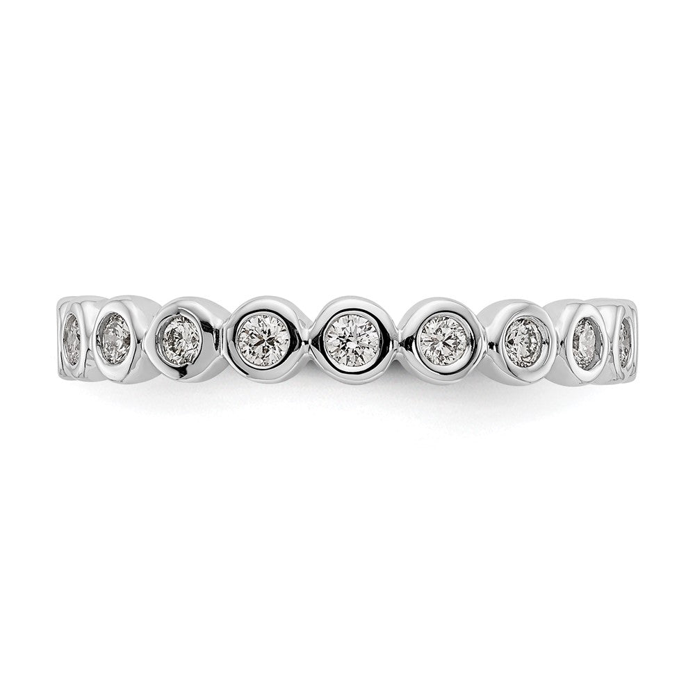 14k White Gold Polished Bezel-set 1/2 carat Diamond Complete Eternity Band