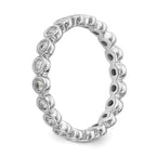 14k White Gold Polished Bezel-set 1/2 carat Diamond Complete Eternity Band