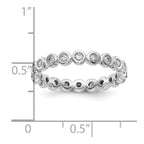 14k White Gold Polished Bezel-set 1/2 carat Diamond Complete Eternity Band