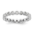 14k White Gold Polished Bezel-set 1/2 carat Diamond Complete Eternity Band