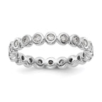 14k White Gold Polished Bezel-set 1/2 carat Diamond Complete Eternity Band