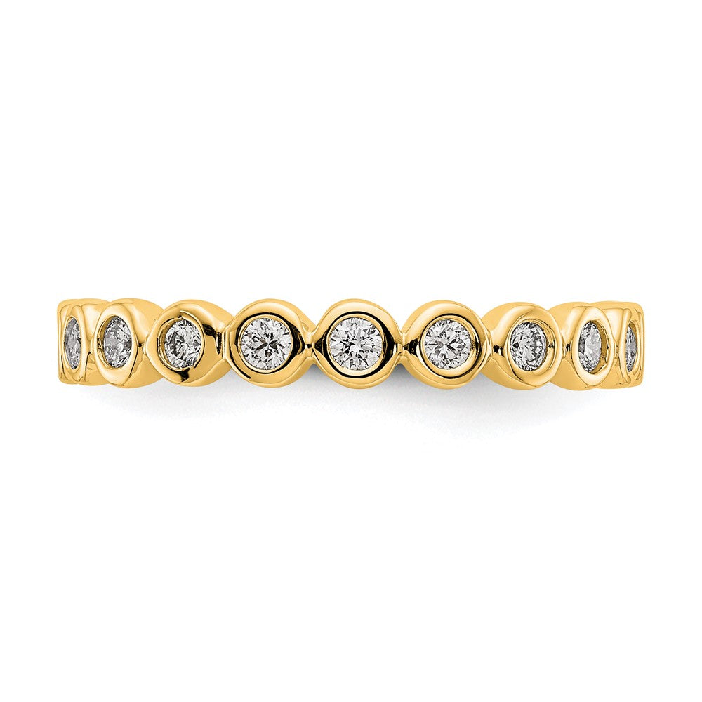 14k Polished Bezel-set 1/2 carat Diamond Complete Eternity Band