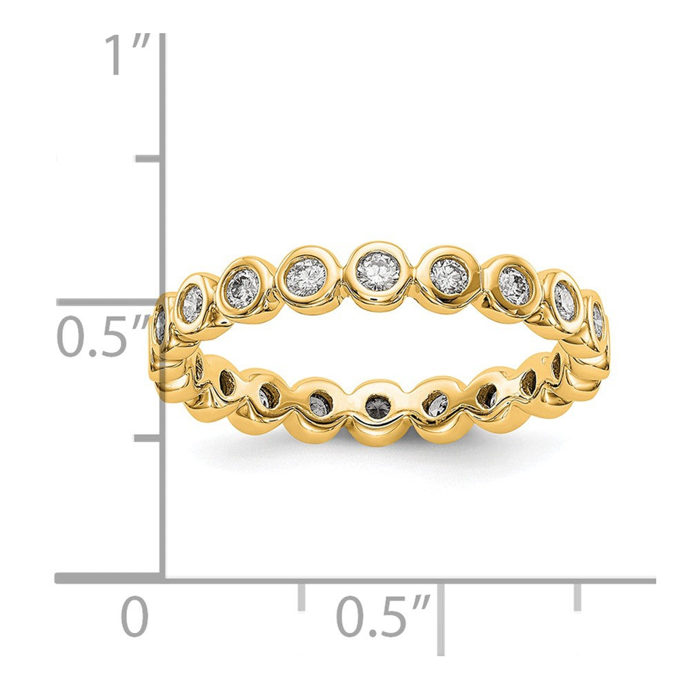 14k Polished Bezel-set 1/2 carat Diamond Complete Eternity Band