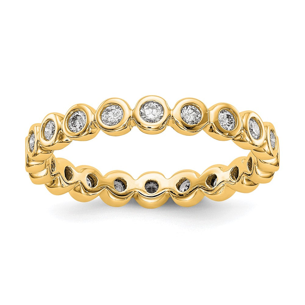 14k Polished Bezel-set 1/2 carat Diamond Complete Eternity Band