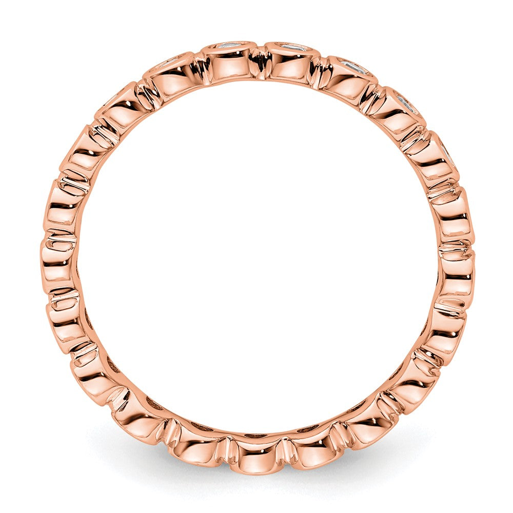 14k Rose Gold Polished Bezel-set 1/2 carat Diamond Complete Eternity Band