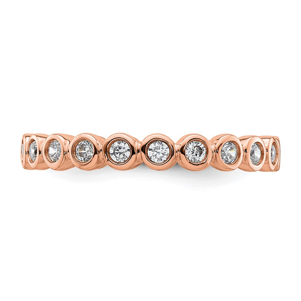 14k Rose Gold Polished Bezel-set 1/2 carat Diamond Complete Eternity Band
