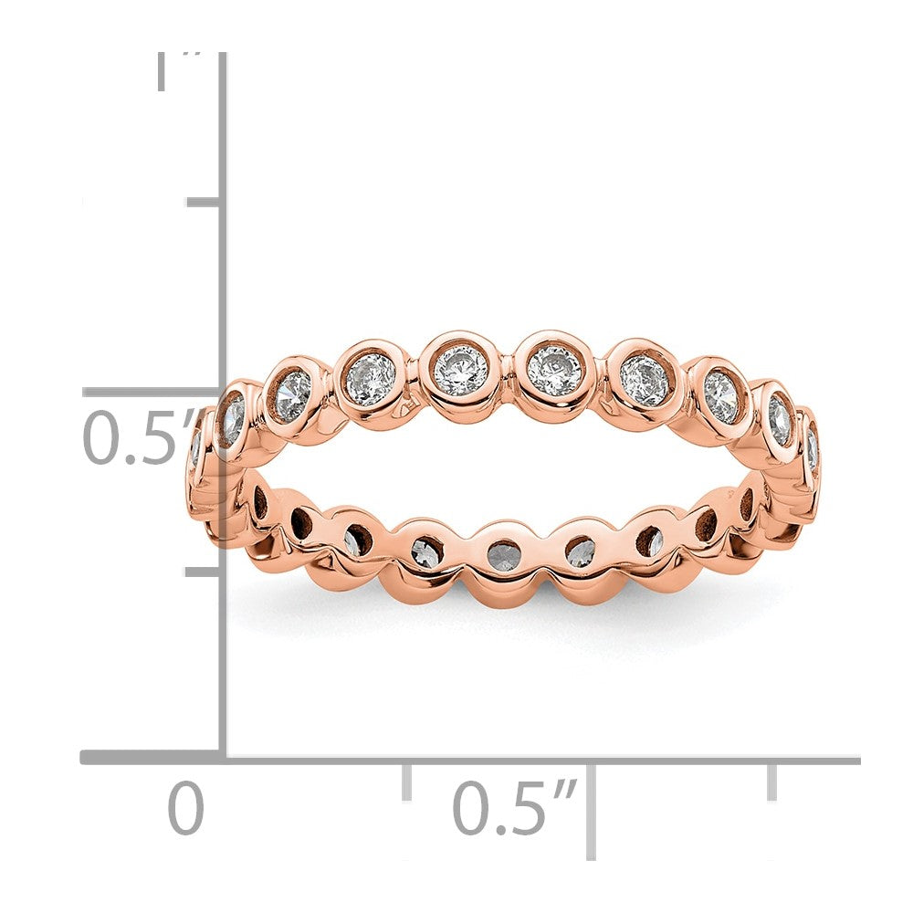 14k Rose Gold Polished Bezel-set 1/2 carat Diamond Complete Eternity Band
