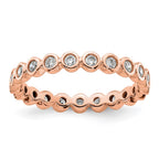 14k Rose Gold Polished Bezel-set 1/2 carat Diamond Complete Eternity Band